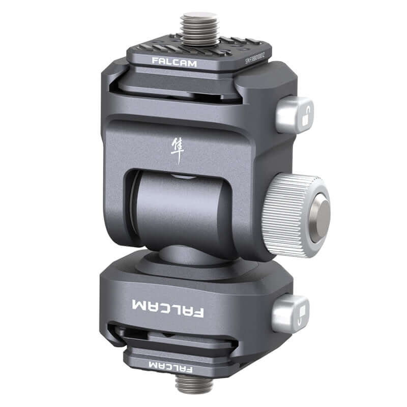 Falcam F22 Quick Release Monitor Mount. Gray metal, quick release for cameras and monitors.