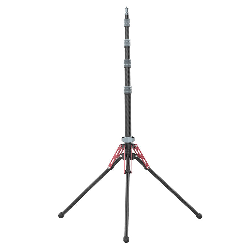 Ulanzi MT-49 Carbon Fiber Portable Camera Tripod, carbon fiber, red accents, 6.4' height.