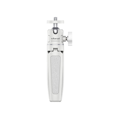 White Ulanzi MT-08 extendable handheld tripod with 1/4 screw mount and textured silica handle