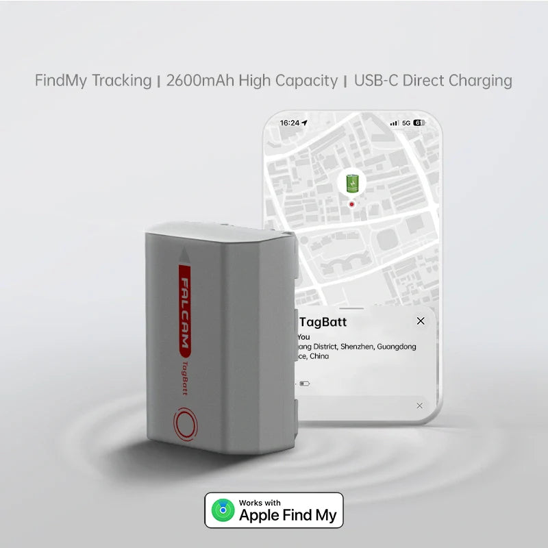 Falcam TagBatt Direct-Charge Camera Battery with Apple Find My for Sony NP-FZ100