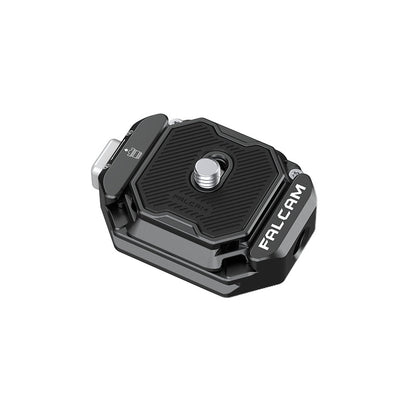Falcam F38 Quick Release System base, black aluminum alloy with FALCAM branding.