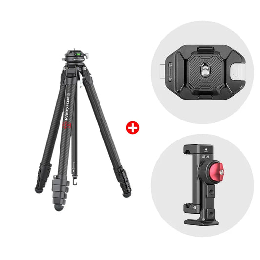 Ulanzi F38 Tripod 3131 with Camera Backpack Strap Clip and Metal Phone Clip
