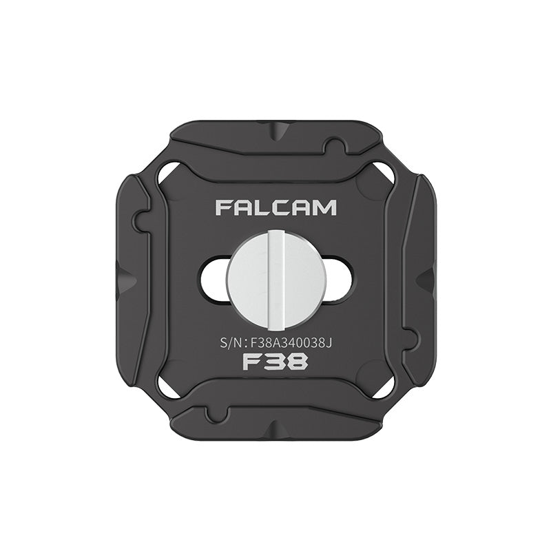 Falcam F38 Quick Release System - Black aluminum alloy base with locking mechanism.