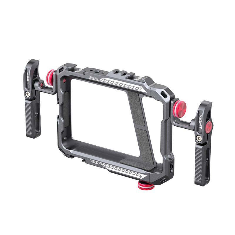 Ulanzi Lino 2792 Dual Handle Metal Smartphone Rig, gray with red accents.