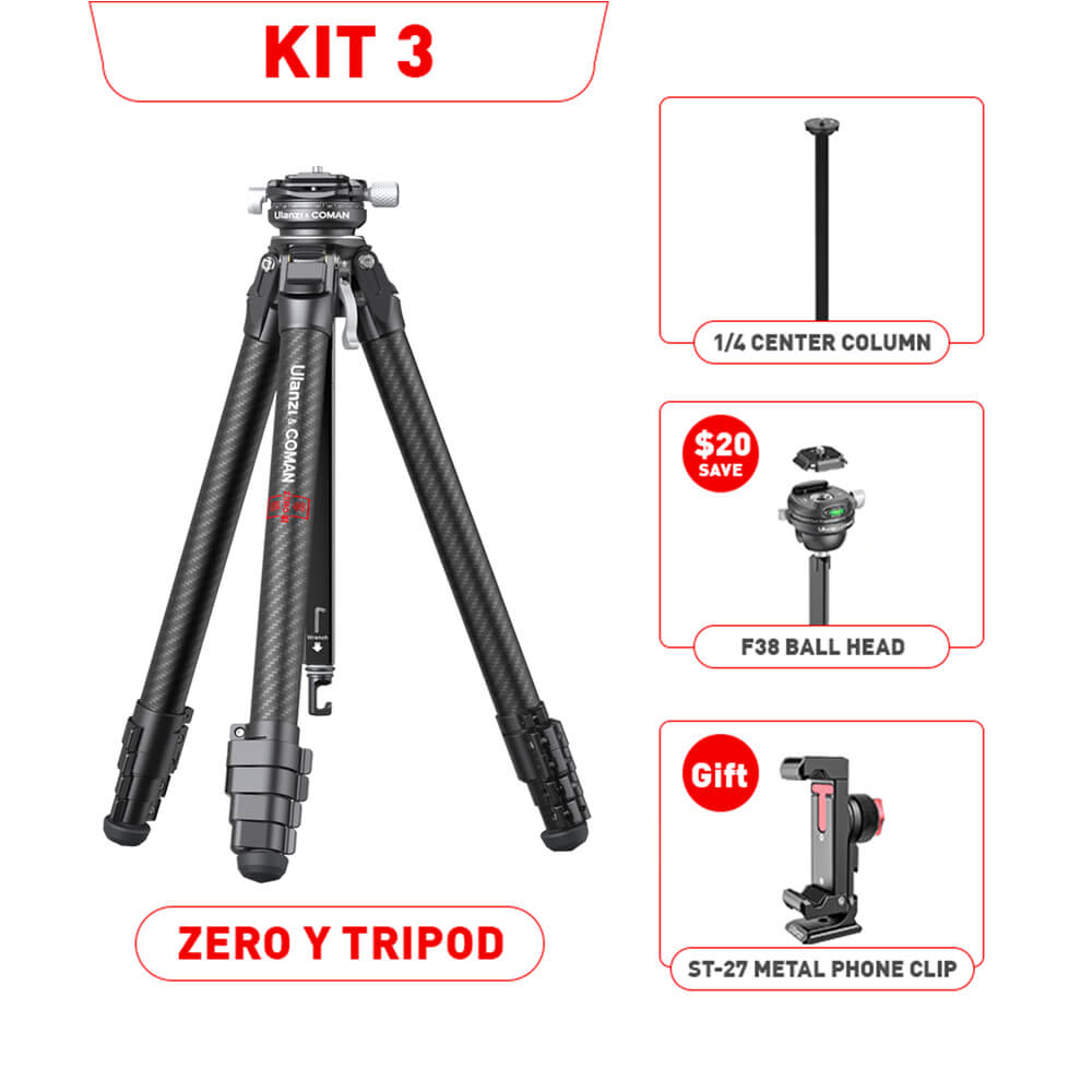 Ulanzi Zero Y Lightweight Travel Tripod with Arca-Swiss Ball Head 3028
