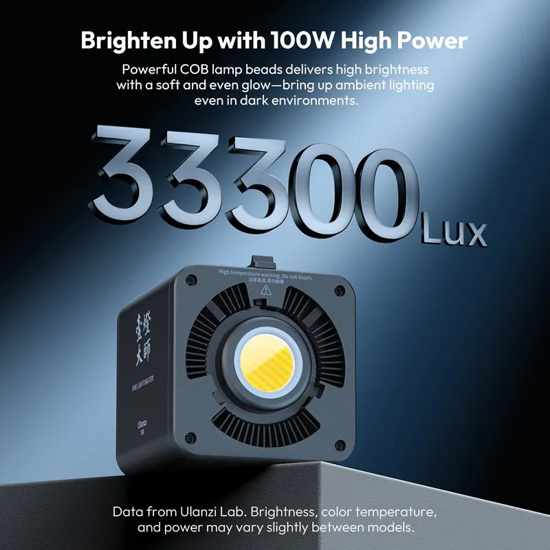Ulanzi 100W COB Video Light with Built-In Battery RGB