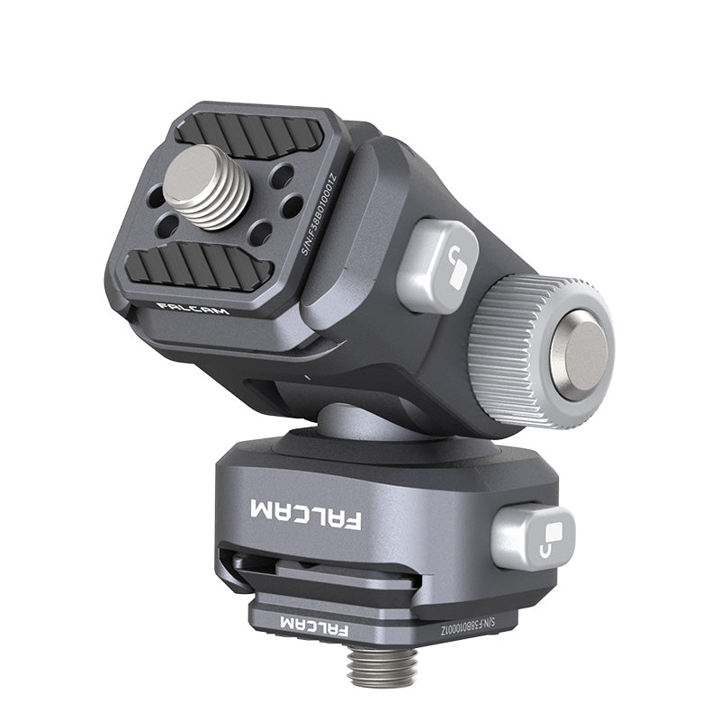 Falcam F22 Monitor Mount - Gray metal, quick release for cameras and monitors, 360° pan and tilt.