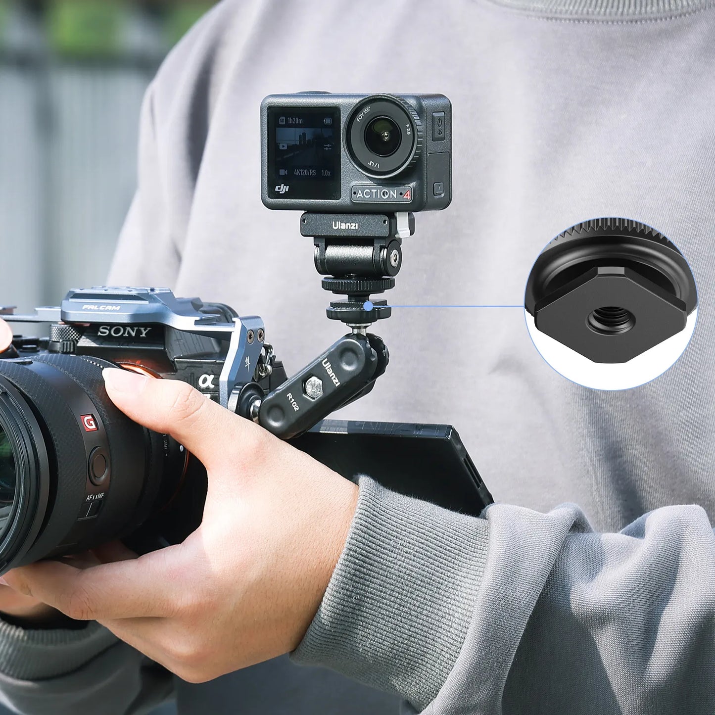 Ulanzi CA22 Cold Shoe Mount Adapter for Xtra Muse & DJI OSMO Nano/ Action 4/3 & Pocket 3 C071GBB1
