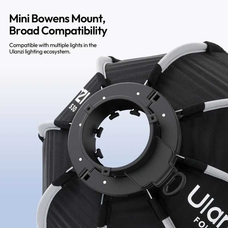 Ulanzi QS30 Octagonal Softbox ( Mini Bowens Mount, Honeycomb Grid & 30cm)