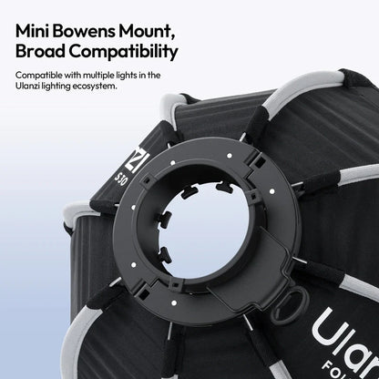 Ulanzi QS30 Octagonal Softbox ( Mini Bowens Mount, Honeycomb Grid & 30cm)