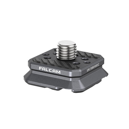 Falcam F22 Quick Release Mount base, all-metal gray finish, with Falcam logo and serial number.