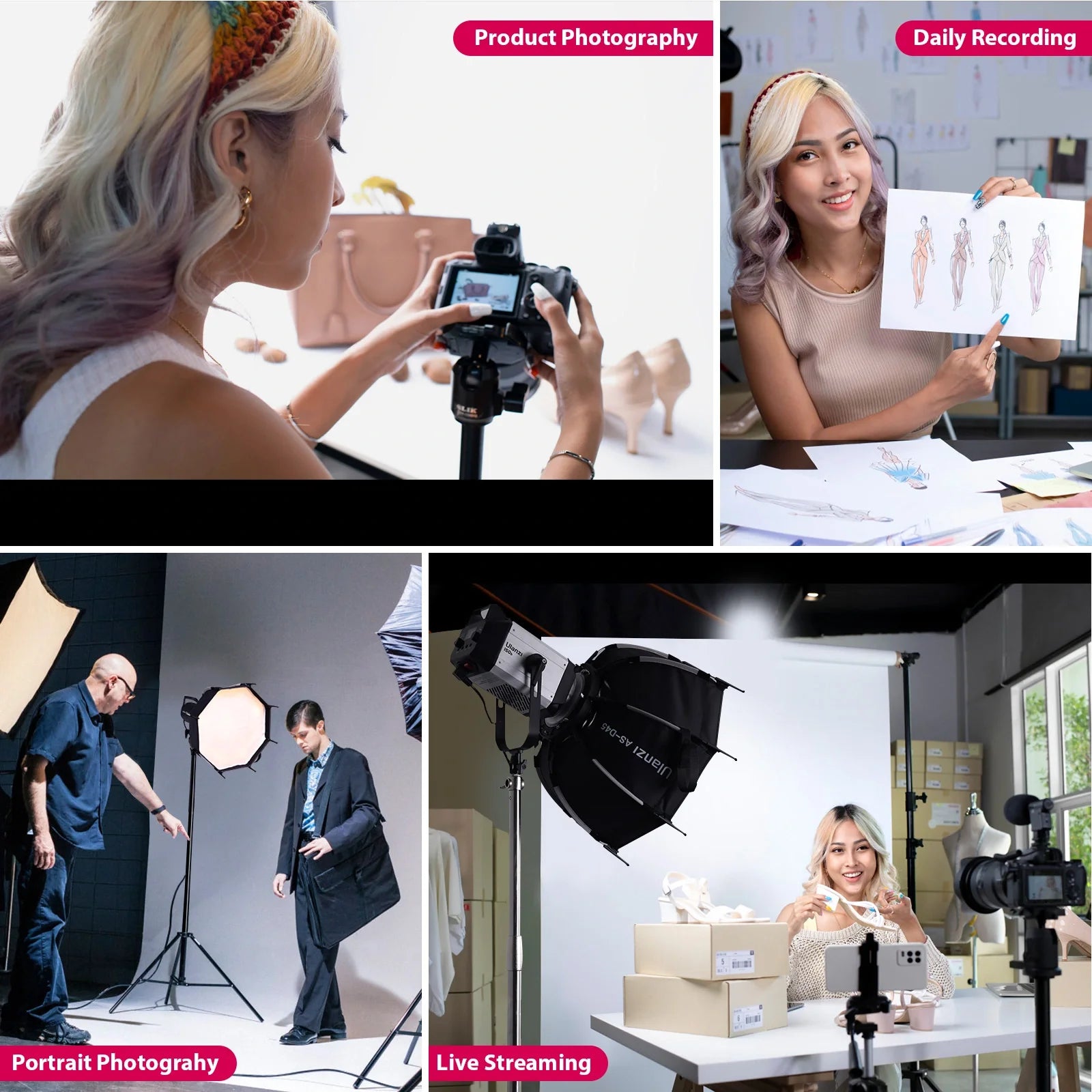 Ulanzi AS-045 Octagonal Softbox with Honeycomb Grid & Bowen Mount