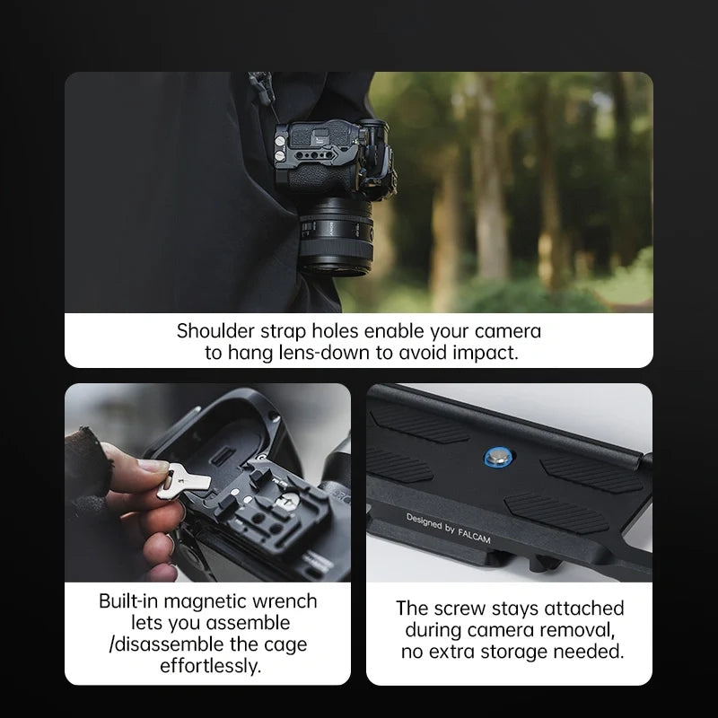 FALCAM F22&F38&F50 Quick Release Camera Cage Compatible with SONY A7M5 / A7R5 / A7M4