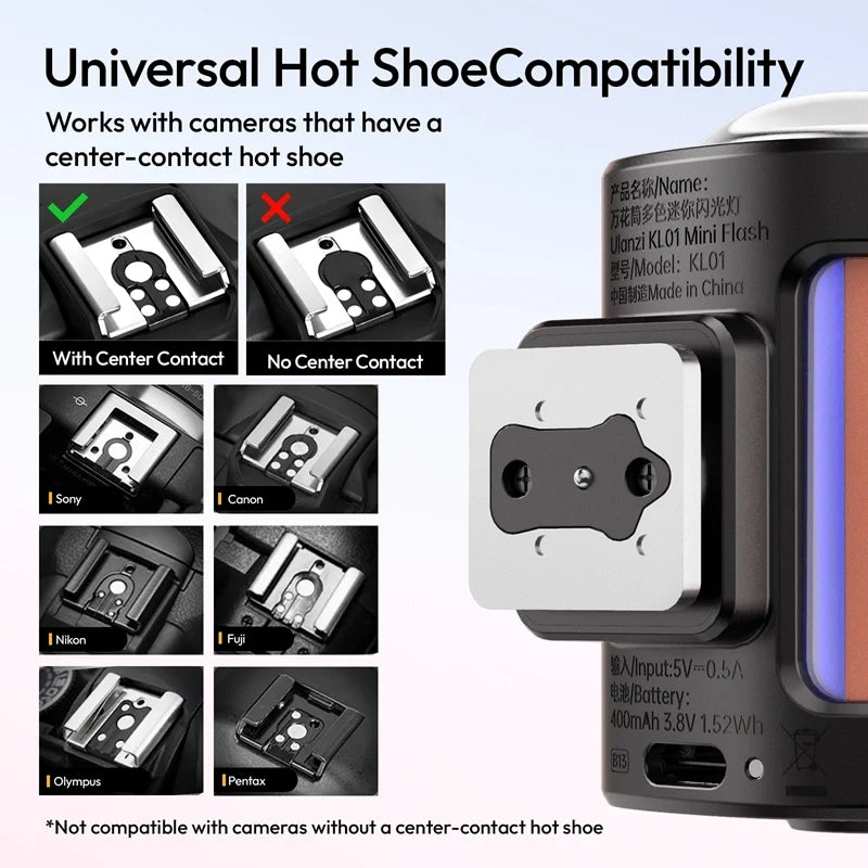 Ulanzi KL01 Mini Camera Flash with Built-In Color Filters