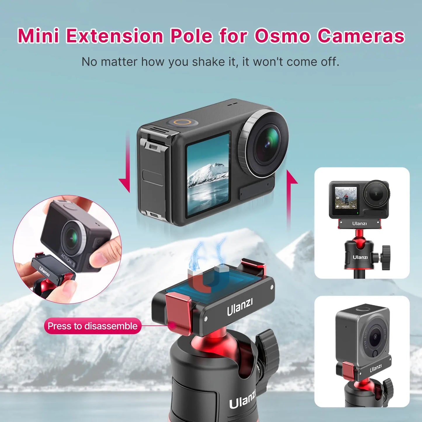 Ulanzi Magnetic Quick Release Tripod for DJI Osmo 360/ Nano/ Action 2/3/4  2829A