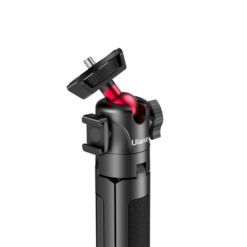 Ulanzi MT-16 Extendable Tripod - Black with Red Ball Head, for Cameras and Smartphones.