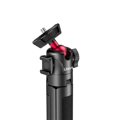 Ulanzi MT-16 Extendable Tripod - Black with Red Ball Head, for Cameras and Smartphones.
