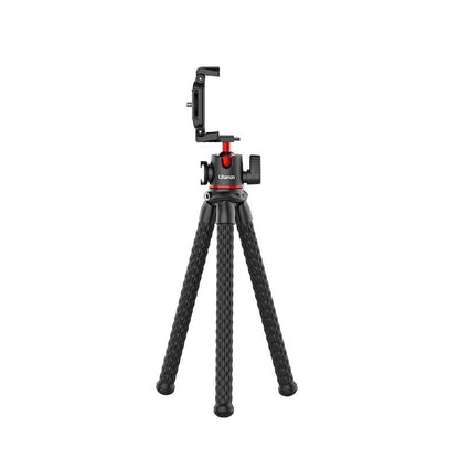 Ulanzi MT-33 Octopus Tripod with cold shoe mount. Black flexible tripod for phone and camera.