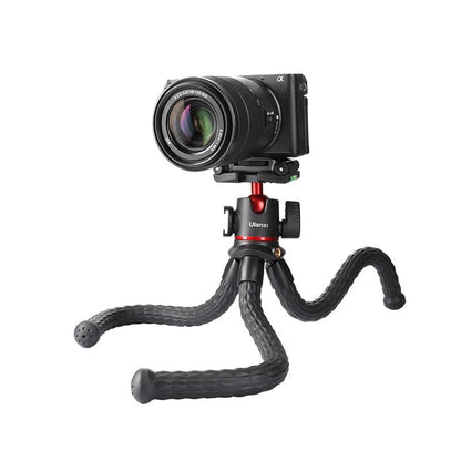 Ulanzi MT-33 Octopus Tripod with camera. Flexible legs for versatile shooting angles.